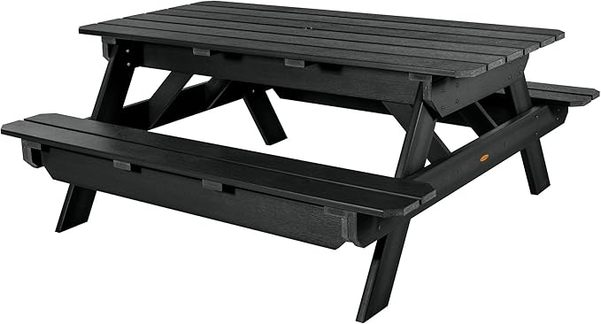 highwood Hometown Picnic Table, 6 Foot, Black