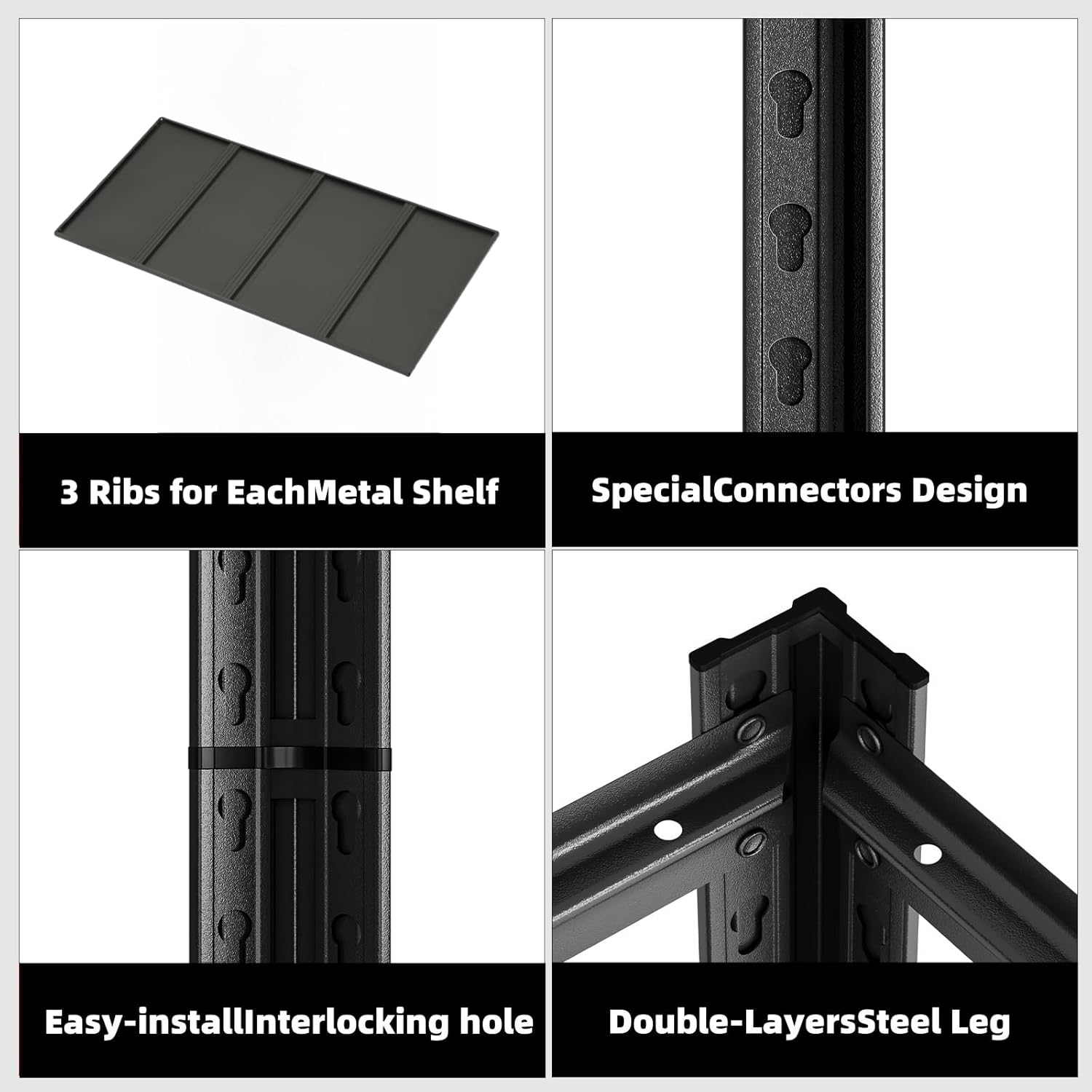 5-Tier 35" W x 15.8" D x 72" H Garage Shelving 3000LBS Storage Shelves Heavy Duty Metal Shelf Unit Adjustable Basement Industrial Storage Racks