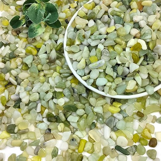 5LB Succulent Jade Pebbles, 3/8 Inch Natural Decorative Polished Stones, River Rocks for Vase, Flowerpot, Indoor and Garden Decoration