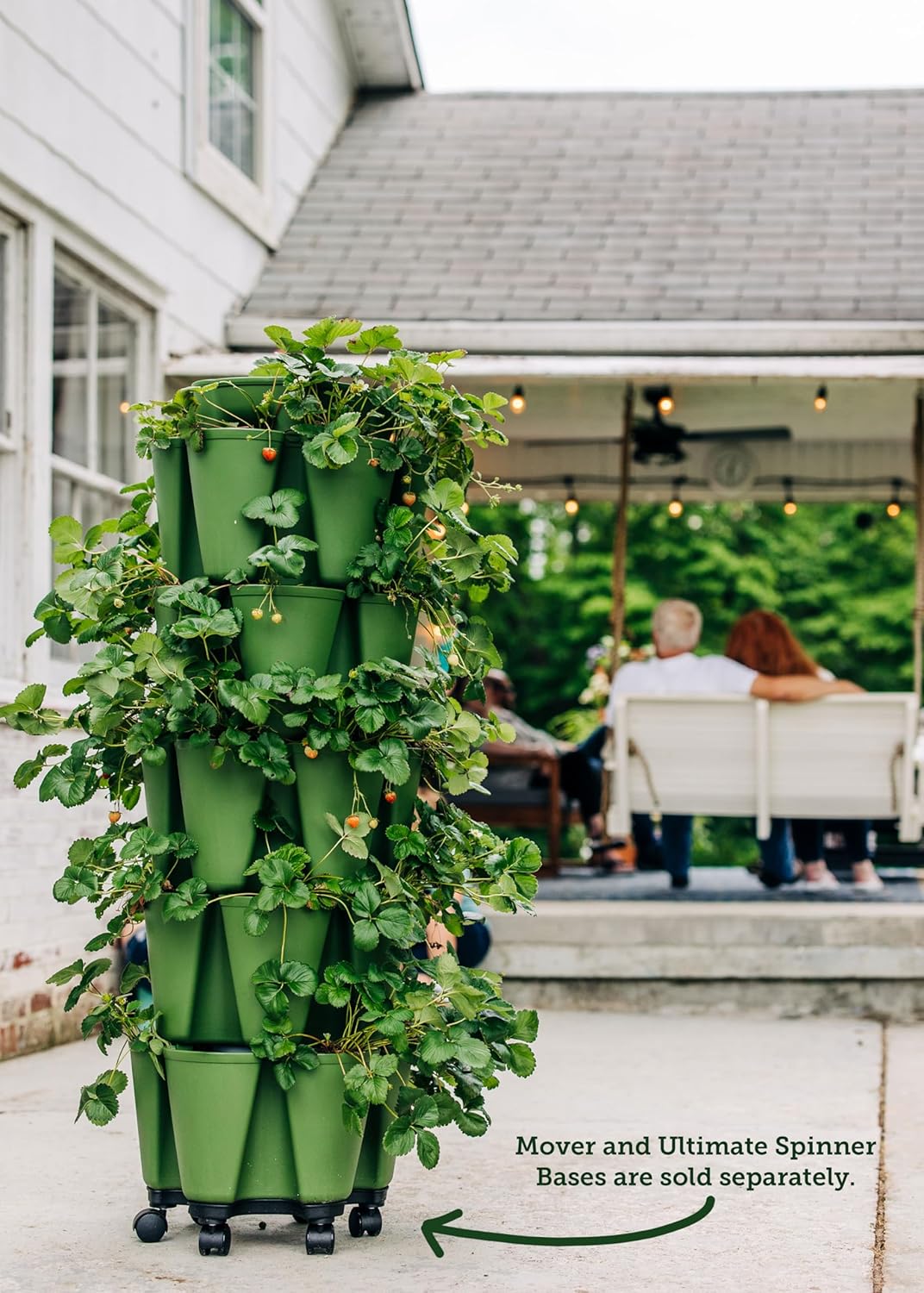 Greenstalk Patented Large 5 Tier Vertical Garden Planter with Patented Internal Watering System Great for Growing a Variety of Strawberries, Vegetables, Herbs, & Flowers (Evergreen)