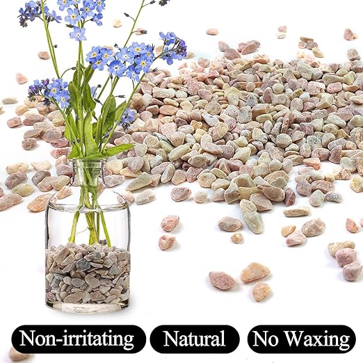 5lbs Peach Pebbles for Plants, 3/8inch Small Rocks for Succulent Cactus Plants, Natural Polished Pebbles, River Rocks for Plants, Vases, Garden