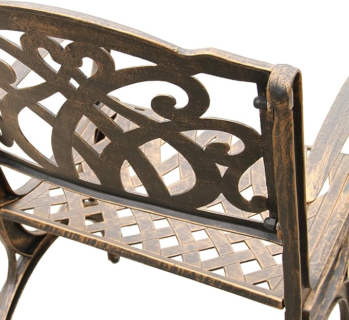 Oakland Living Ornate Traditional Outdoor Cast Aluminum Bronze Patio Dining Chair