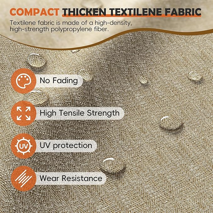 UDPATIO Patio Dining Chairs Set of 4, High Back Wide Seat Outdoor Furniture Chairs with All Weather Breathable Textilene, for Lawn Garden Backyard, Brown