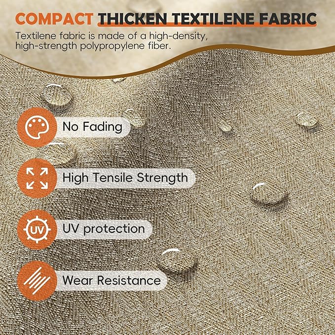 UDPATIO Patio Dining Chairs Set of 6, High Back Wide Seat Outdoor Furniture Chairs with All Weather Breathable Textilene, for Garden Lawn, Brown