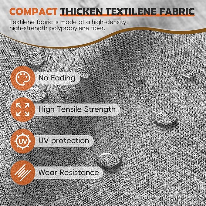 UDPATIO Outdoor Dining Chairs Set of 4, High Back Wide Seat Patio Furniture Chairs with All Weather Breathable Textilene, for Lawn Garden Backyard, Grey White